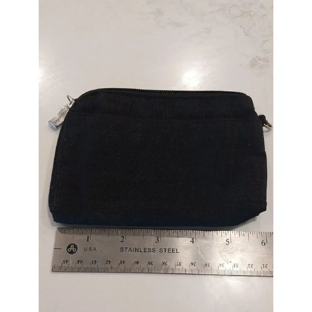 Baggallini Black Canvas Zip Pull Pouch...EUC